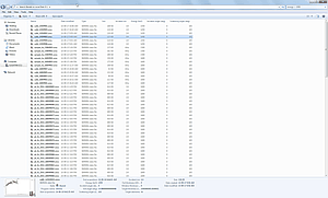 Windows explorer view of file details of SIMNRA data files and search.